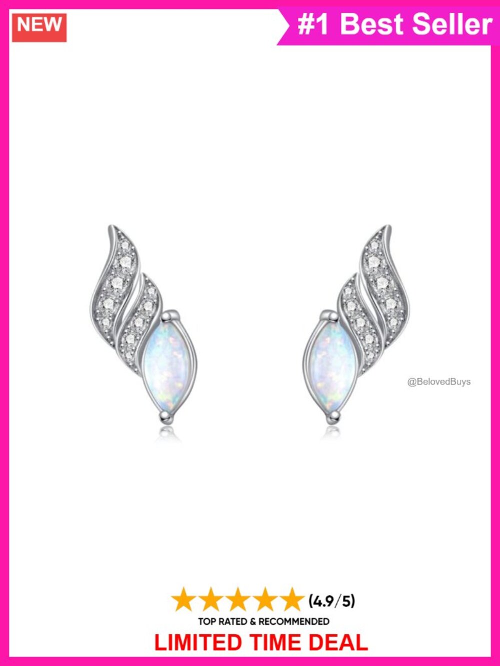 925 Sterling Silver Opal Stud Earrings Tulips Clouds Rain Donuts Pumpkin